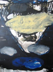 Aus den Wolken fallen�Acryl, 200 x 150 cm, 2007